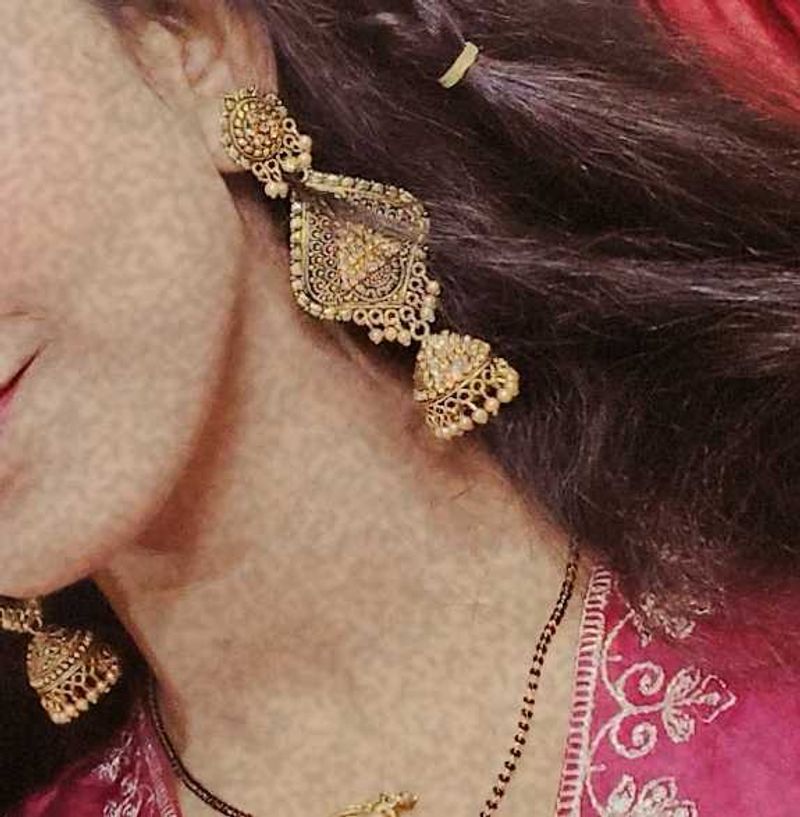 Golden Jhumka Earrings