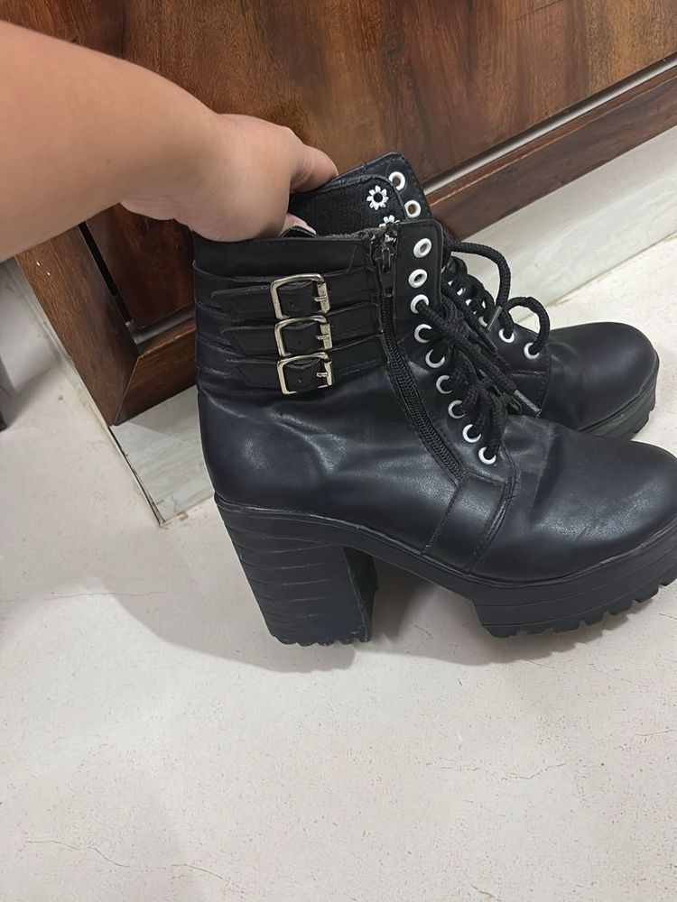 Black Buckle Boots