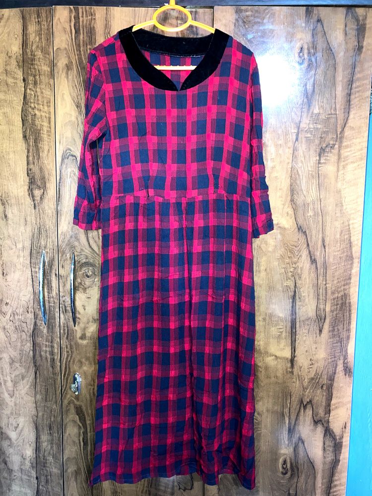 Korean Checkered Dress
