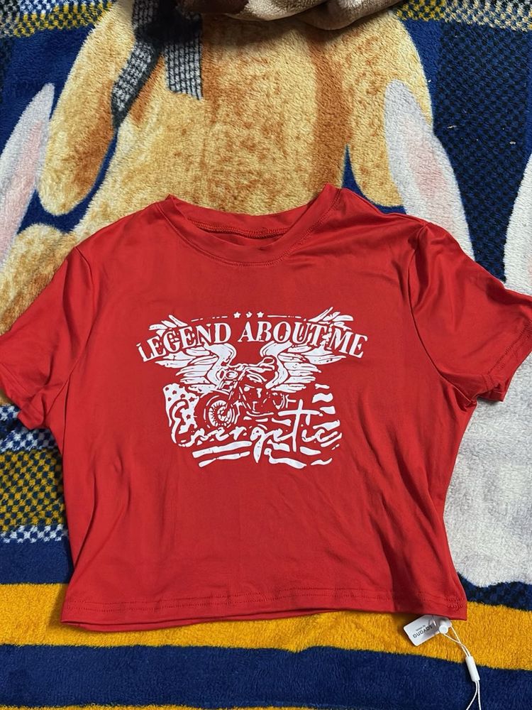 Red Graphic Print Tee