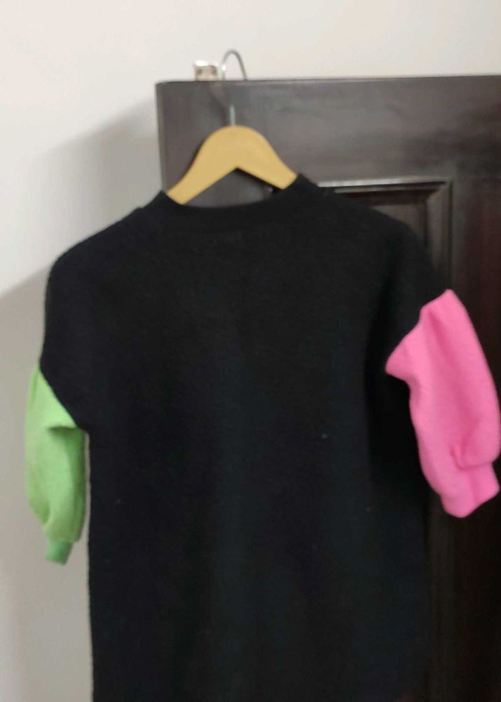 Cute Colorblock Sleeve Top