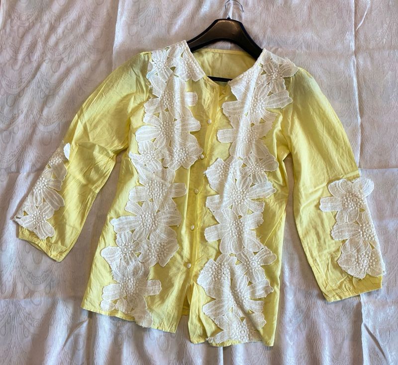 Summery Yellow Patchwork Top☀️