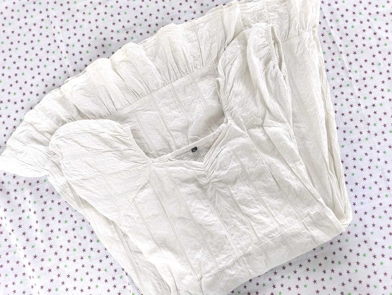 White Crinkled Dress