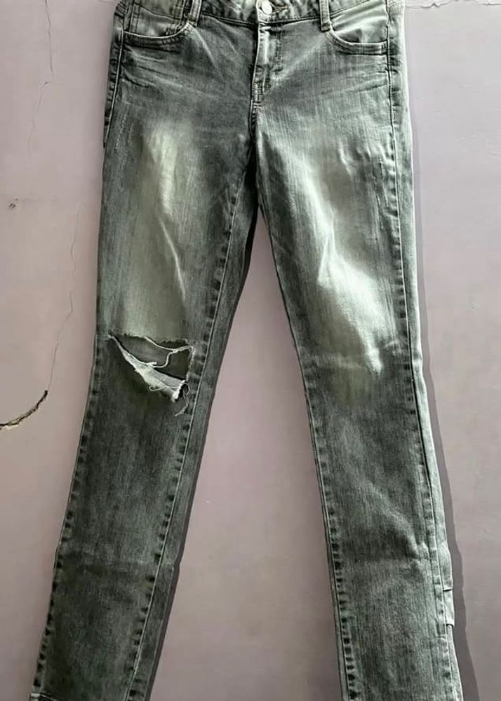 Ripped Grey Jeans