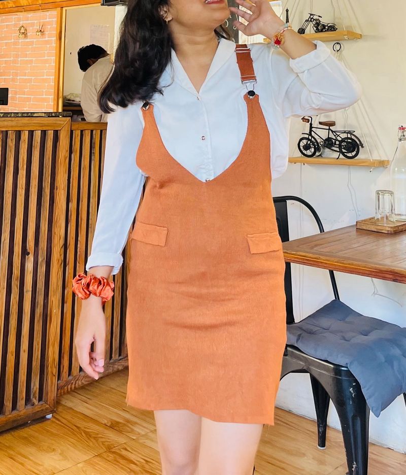 Rusted Brown Mini Dress For Women
