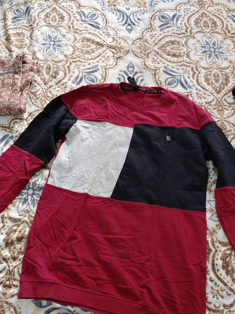 Color Block Sweat t shirt