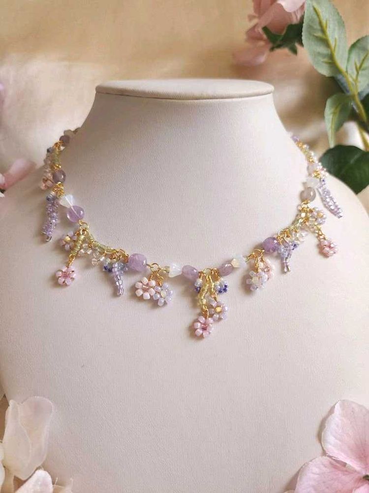 Floral Beaded Choker
