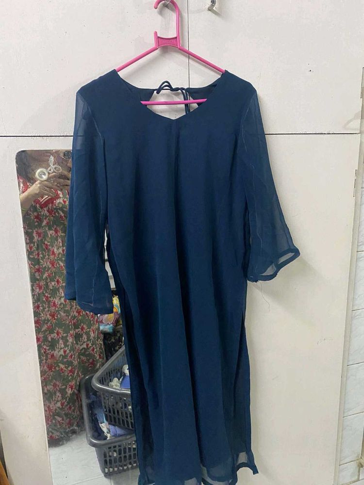 Navy Blue Georgette Suit