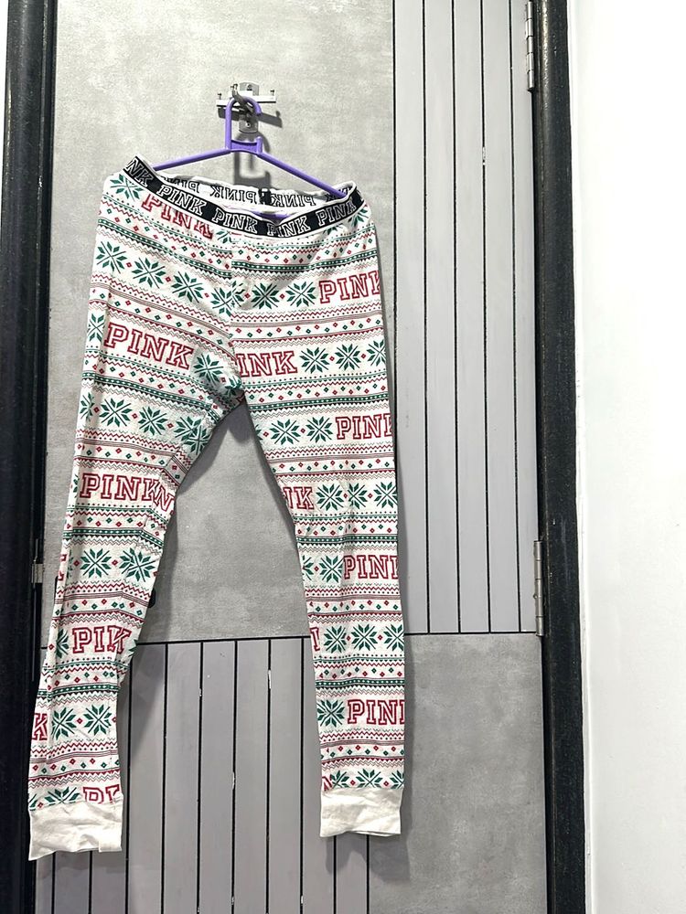 PINK Snowflake Leggings