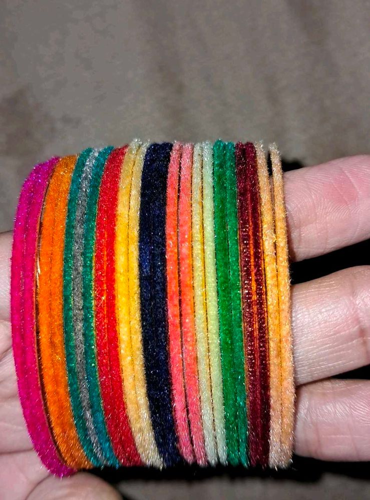 Colorful Velvet Bangle Set