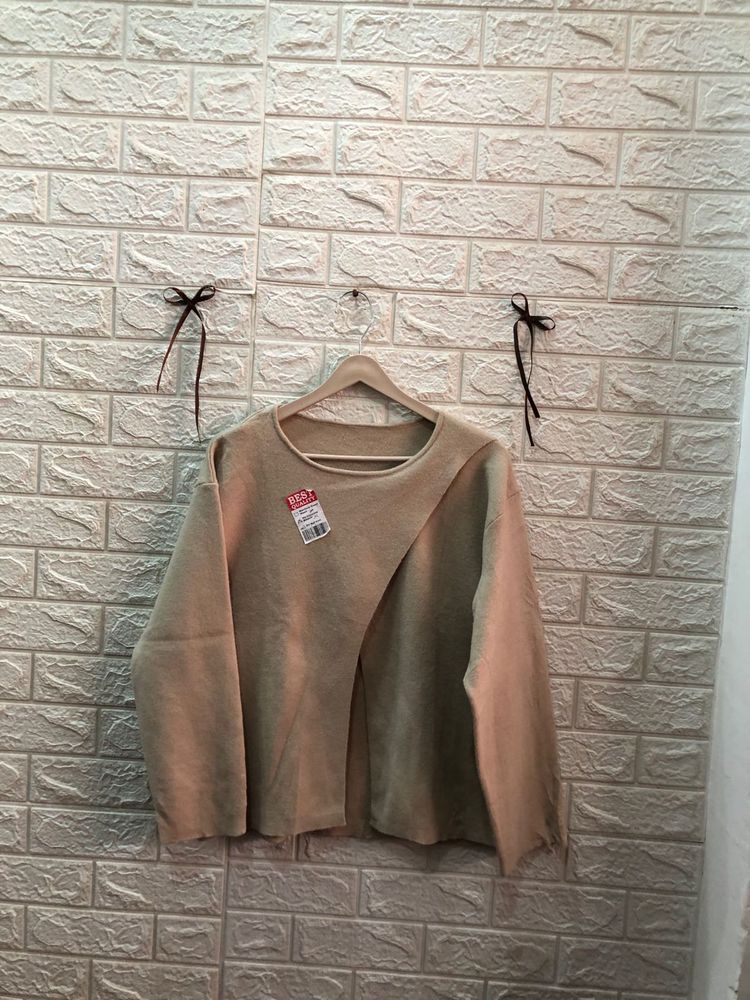 Beige Long Sleeve Top