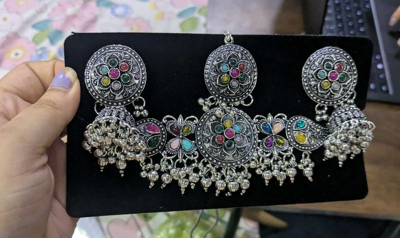 Ethnic Silver Jewelry Set