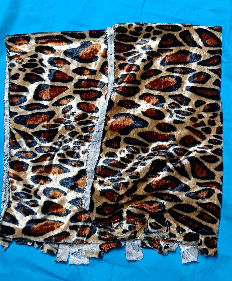 Leopard Print Soft Velvet Shawl Full Size