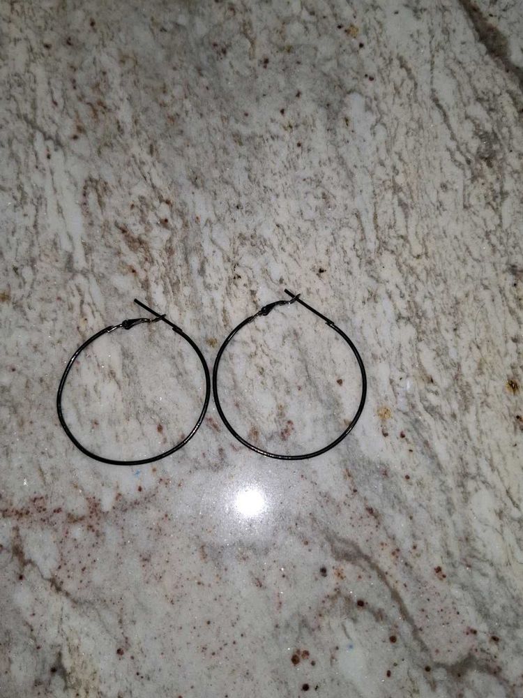 Black Hoop Earrings