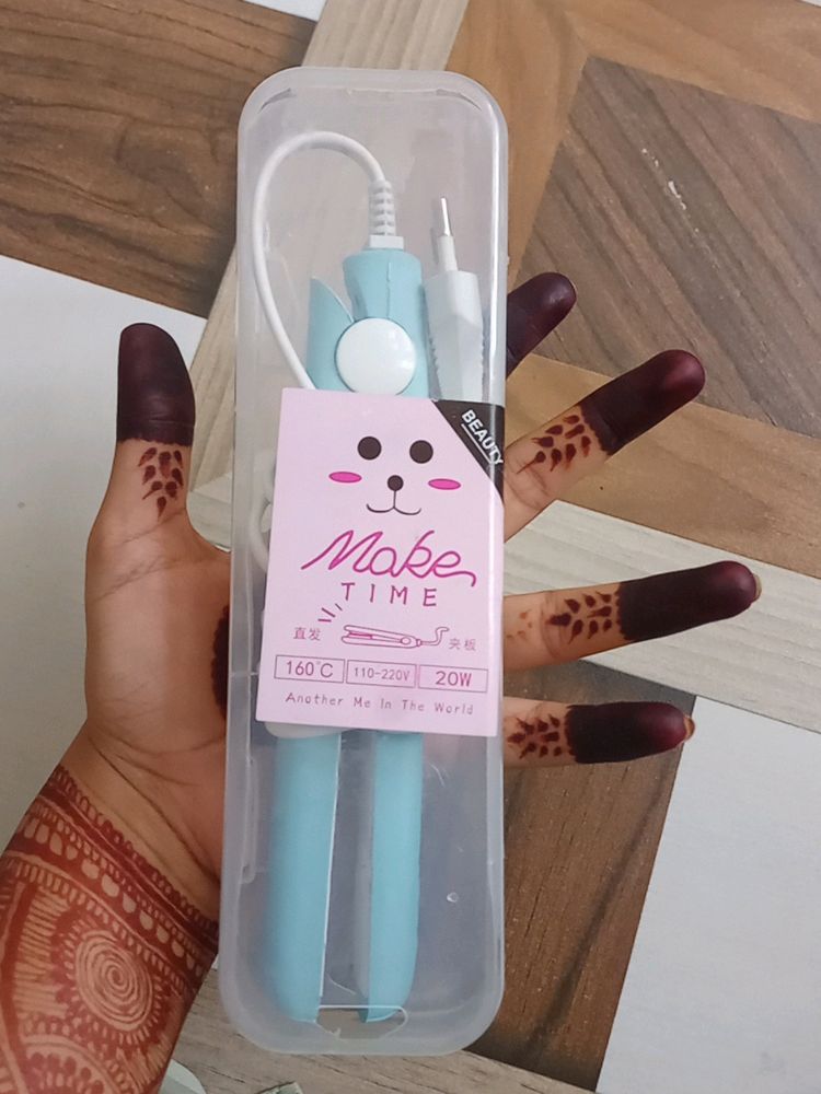 working cute mini straightner with case(pastel blue)