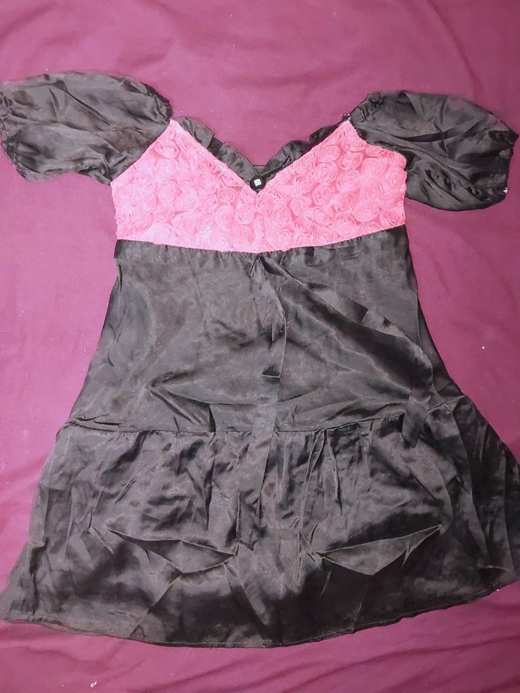Girls Black Multicolour Frock / Dress