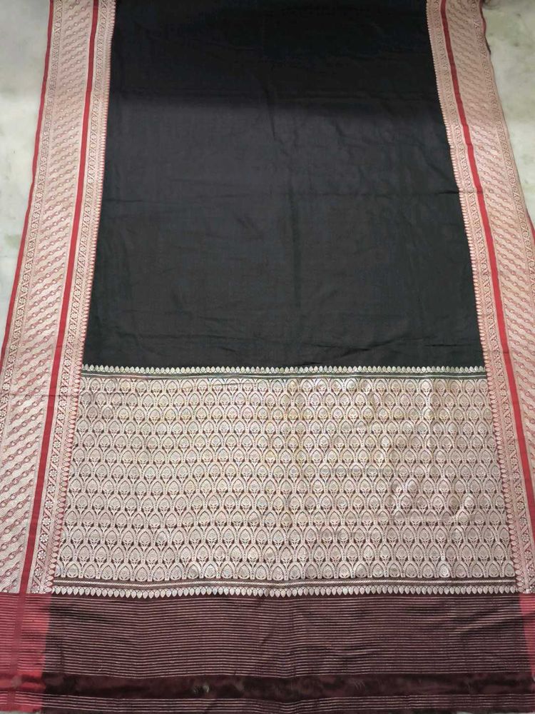 Pure Banarasi Silk Saree Black Colour