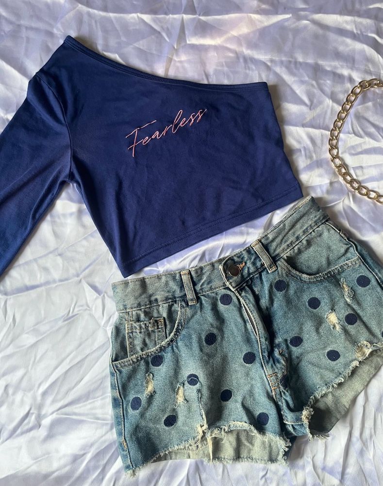 Polka Dot Denim Shorts!