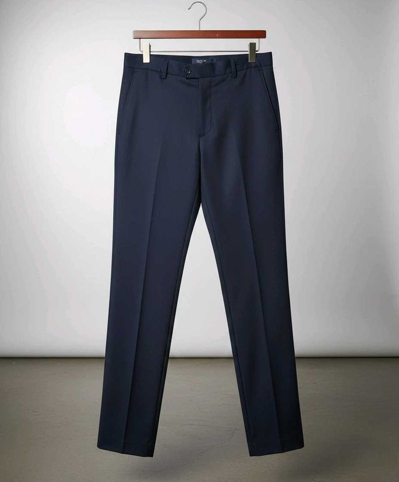 Navy Blue Slim Fit Dress Pants