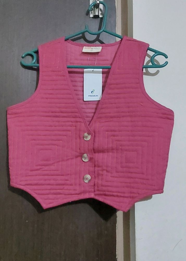 Quilted Deep Neck Waist Coat