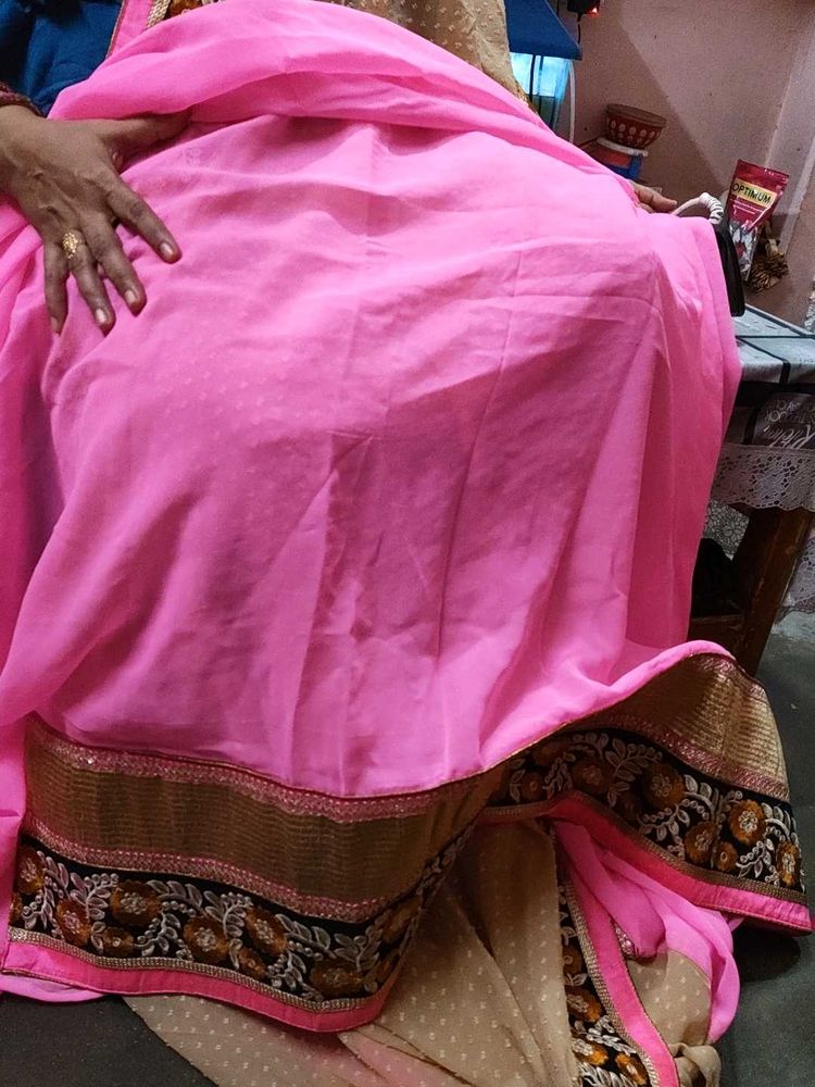 Pink &amp; Gold Sari