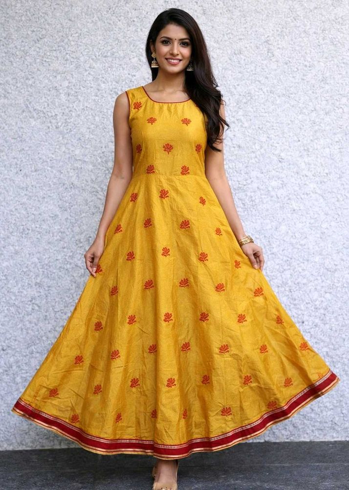 Embroidered Yellow Dress