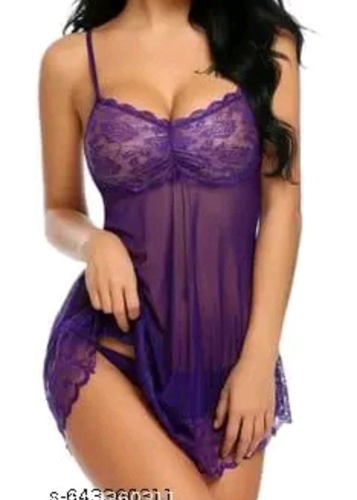 Purple Lace Babydoll Lingerie