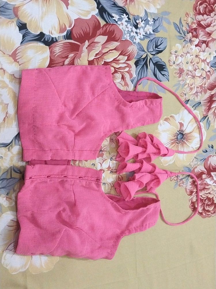 Pink Blouse And Orange Blous Combo