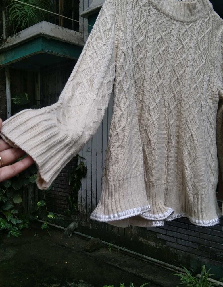 Cream Cable Knit Sweater