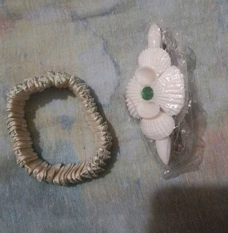 Seashell Hair Clip &amp; Bracelet Set