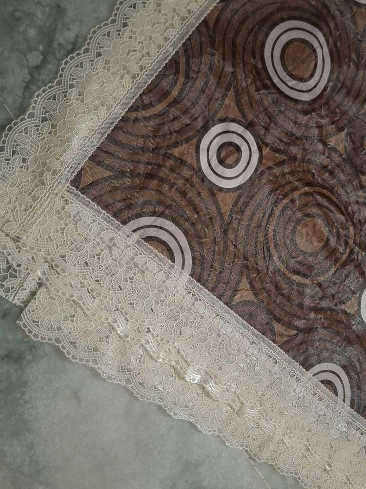 Elegant Table Cover with Lace Trim