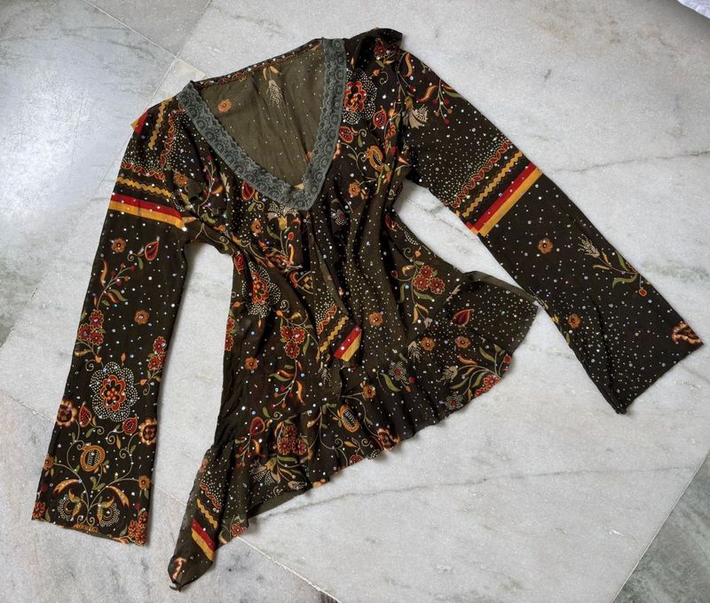 Floral Print Long Sleeve Top