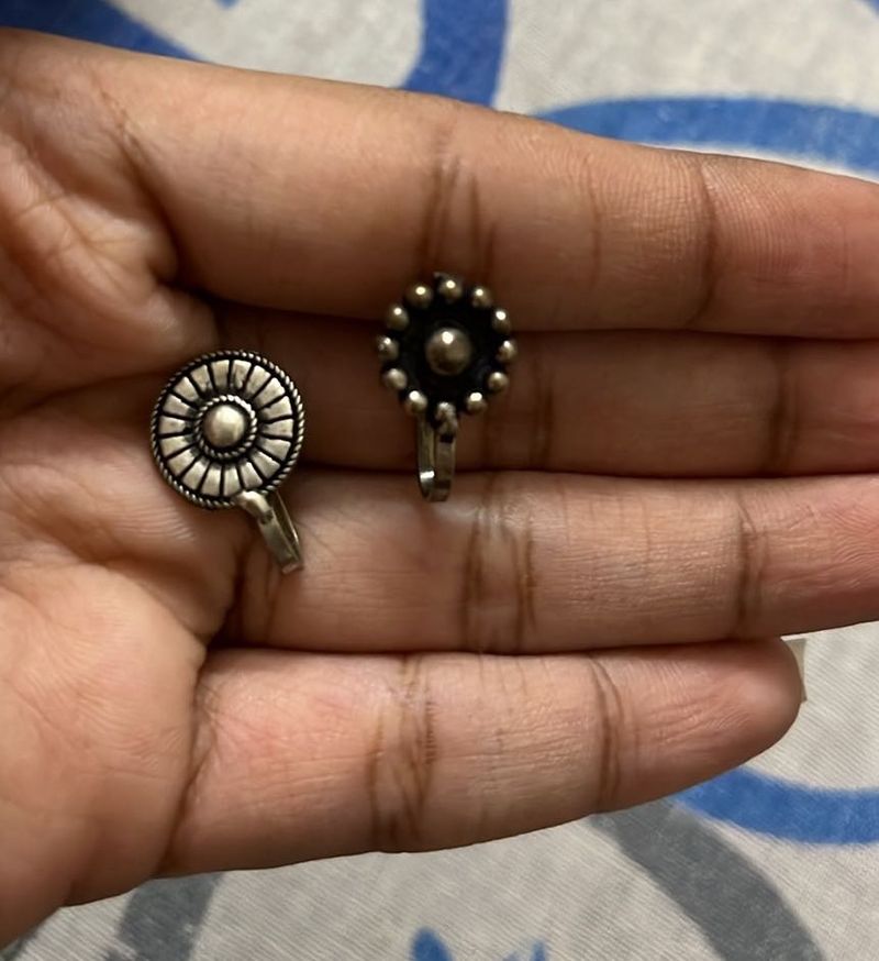 Set of 2 Oxidized Nose Pins