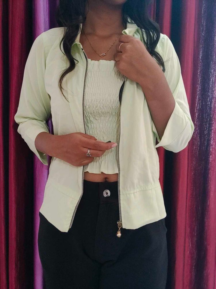 Mint Green Zippered Jacket