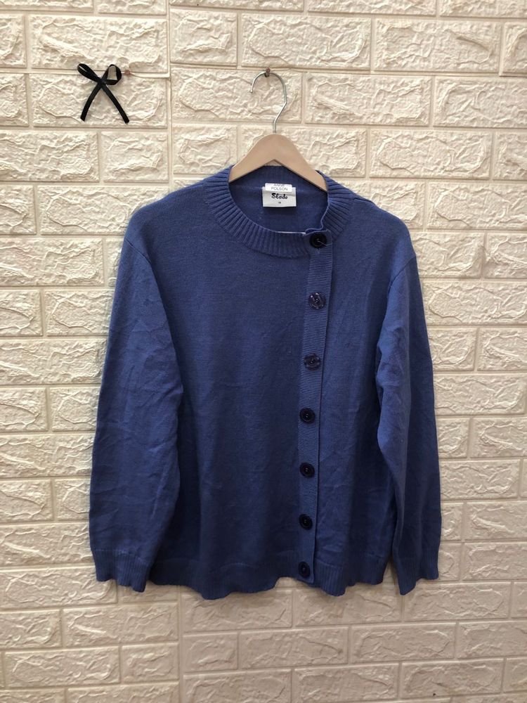 Blue Button-Down Cardigan Sweater🕶️‼️