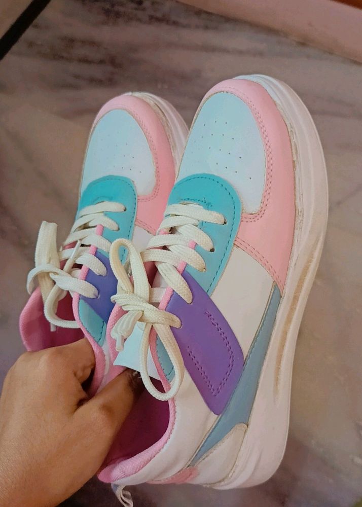 Sneakers .. Pastel Colour Shoes For Girls/Women