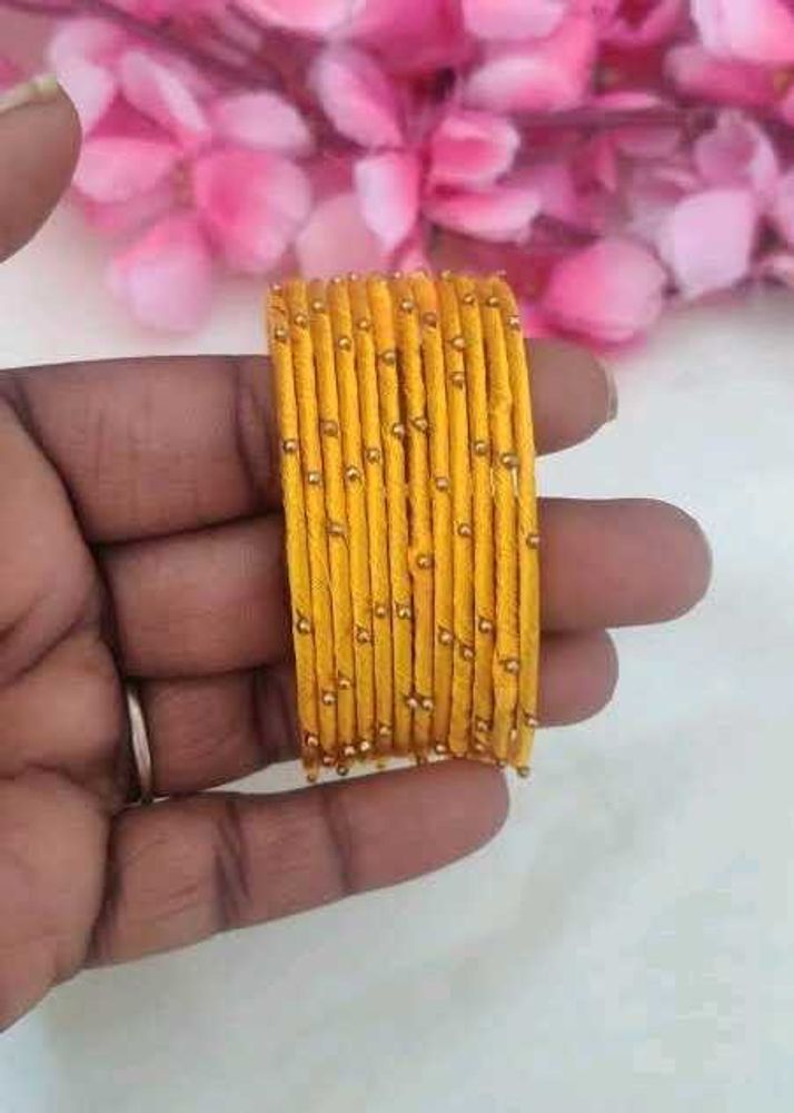 Yellow Beaded Bangles