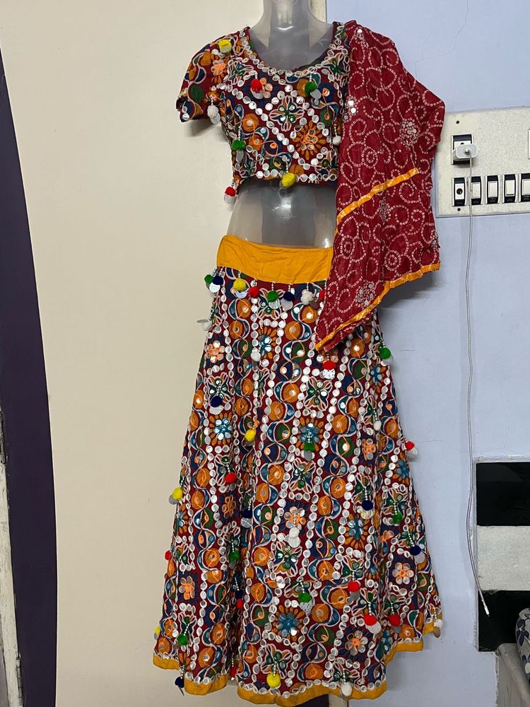 Embroidered Lehenga Choli Duppatta Set
