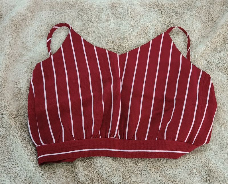 Women&#39;s Red Top With Tying Back