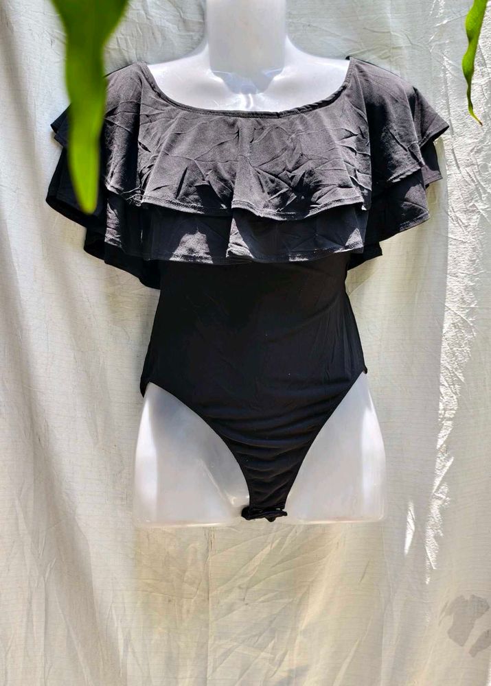 I. Black Ruffle Bodysuit
