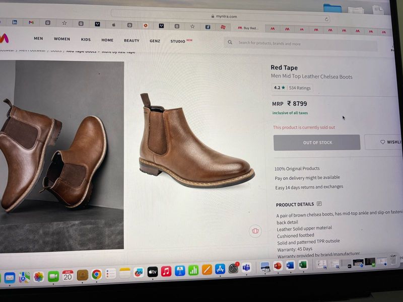 Men Mid Top Leather Chelsea Boots