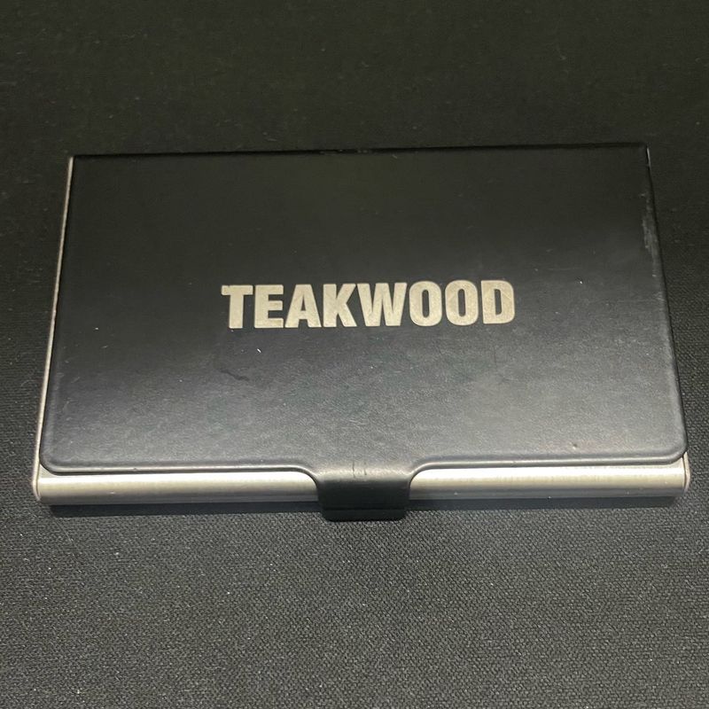 Teakwood Metal Card Holder