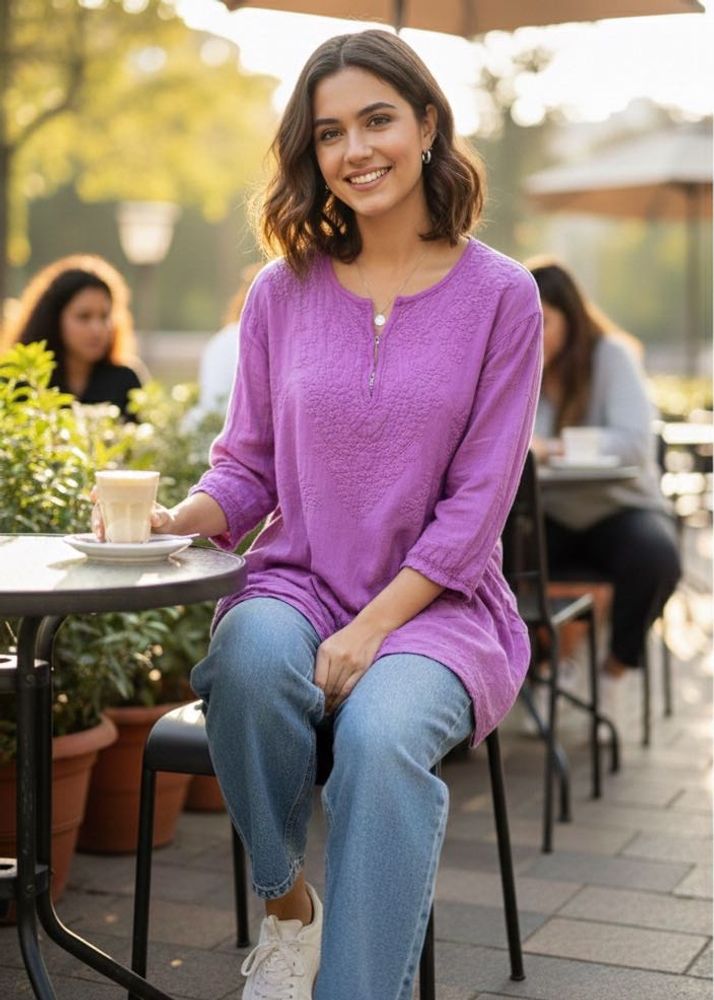 Tunic-chikankari Ombre