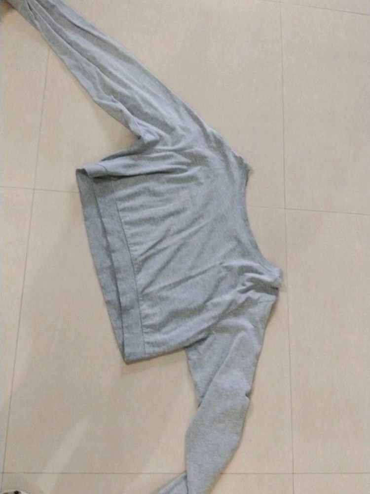 Gray Long Sleeve Top