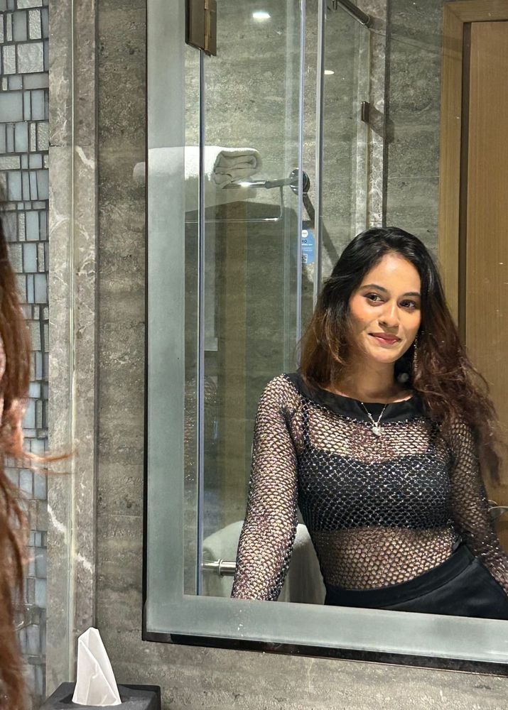 Stylish Black net Mesh Top