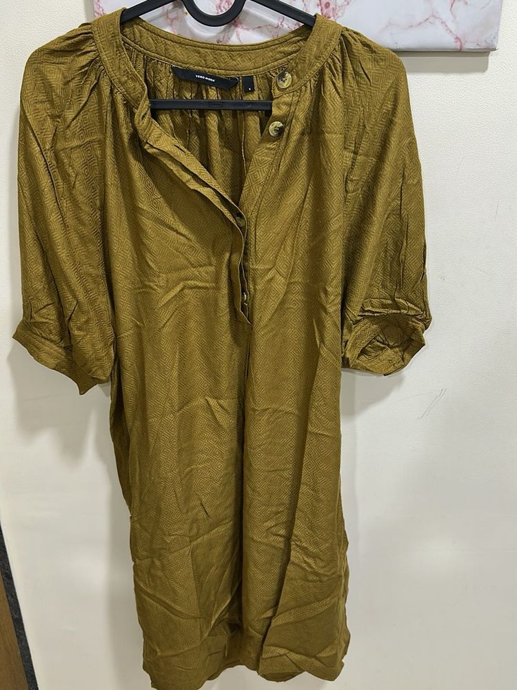 Olive Button-Down Dress