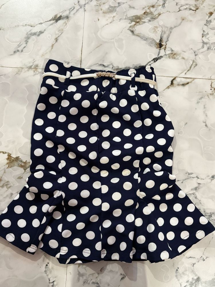 Polka Dot Ruffle Mini Skirt