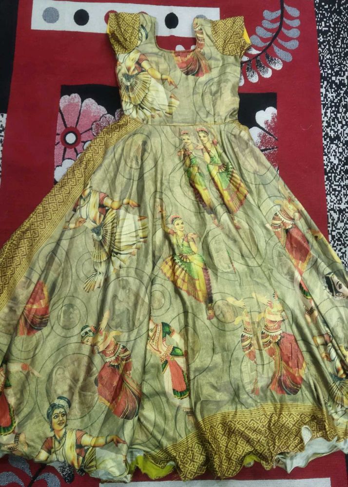 Gold Printed Dress