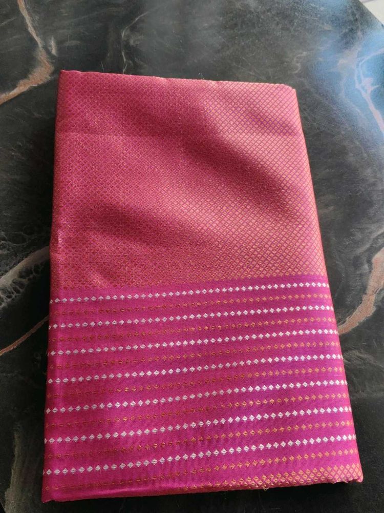 Elegant Pink Banarasi Silk Saree