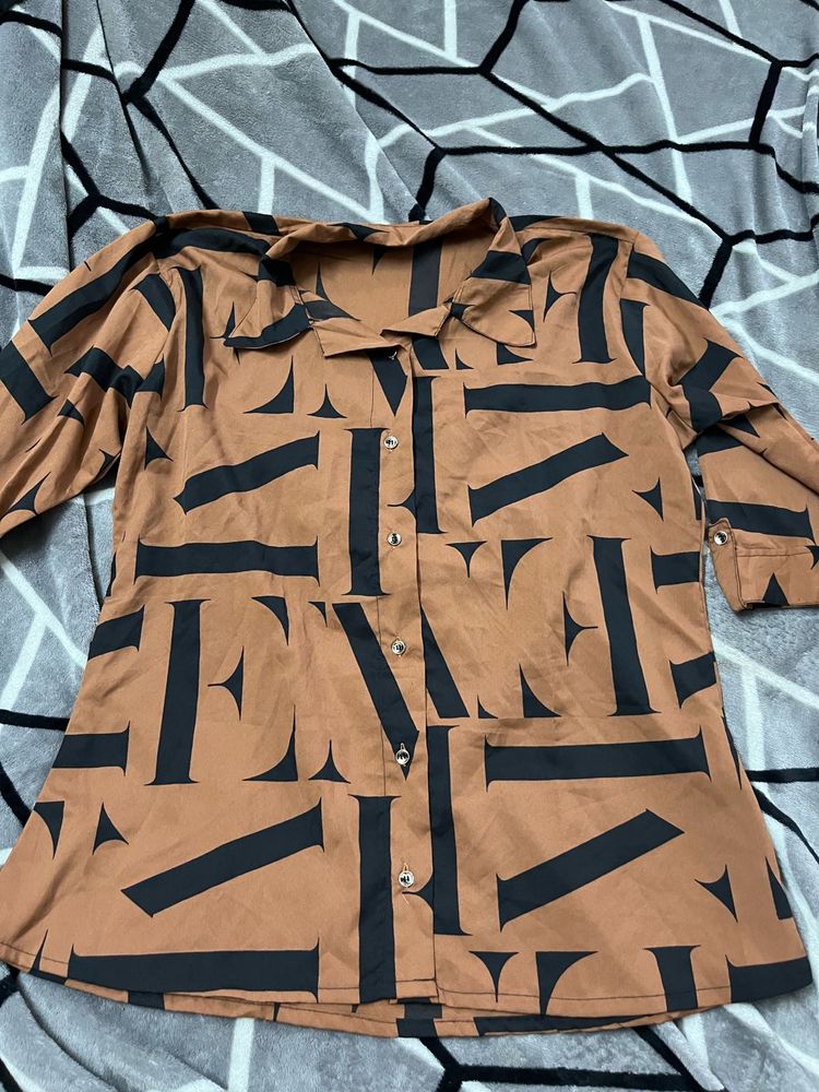Patterned Brown Shirt